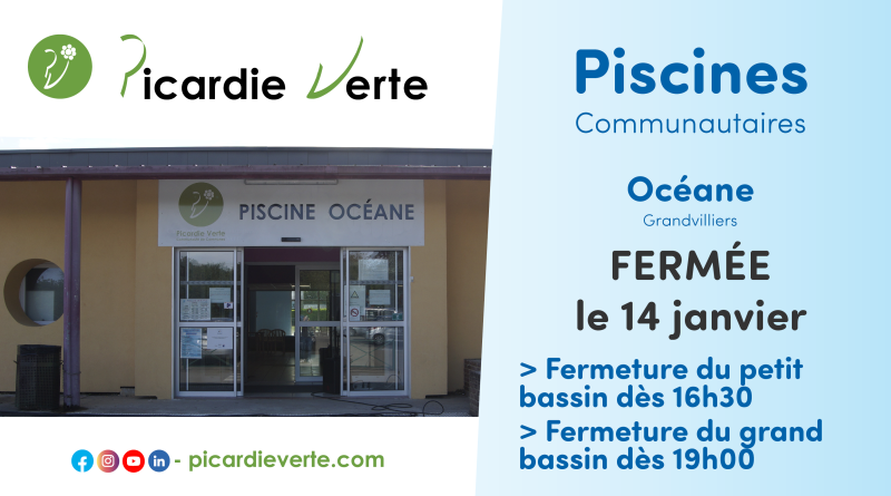 Fermeture de la piscine Océane le 14 janvier